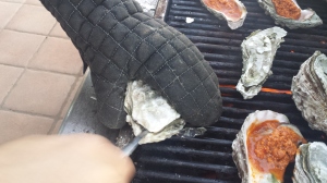 Grilled Oysters opening