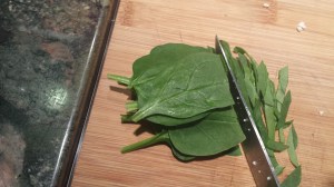 Spinach ribbons